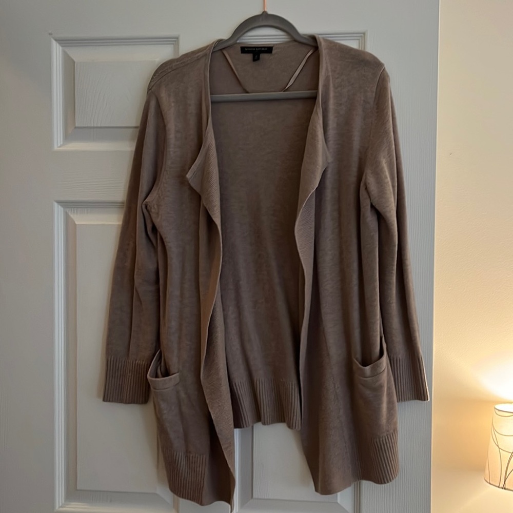 Long, open cardigan